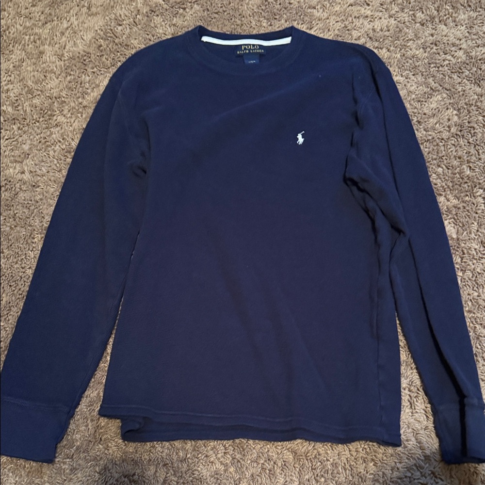 Polo by Ralph Lauren Men's Deep Blue Long Sleeve Thermal Tee